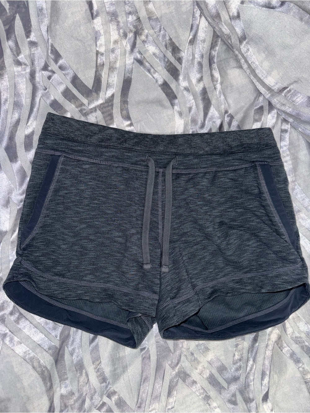 Athleta Dark Gray/Blue Active Lounge Shorts